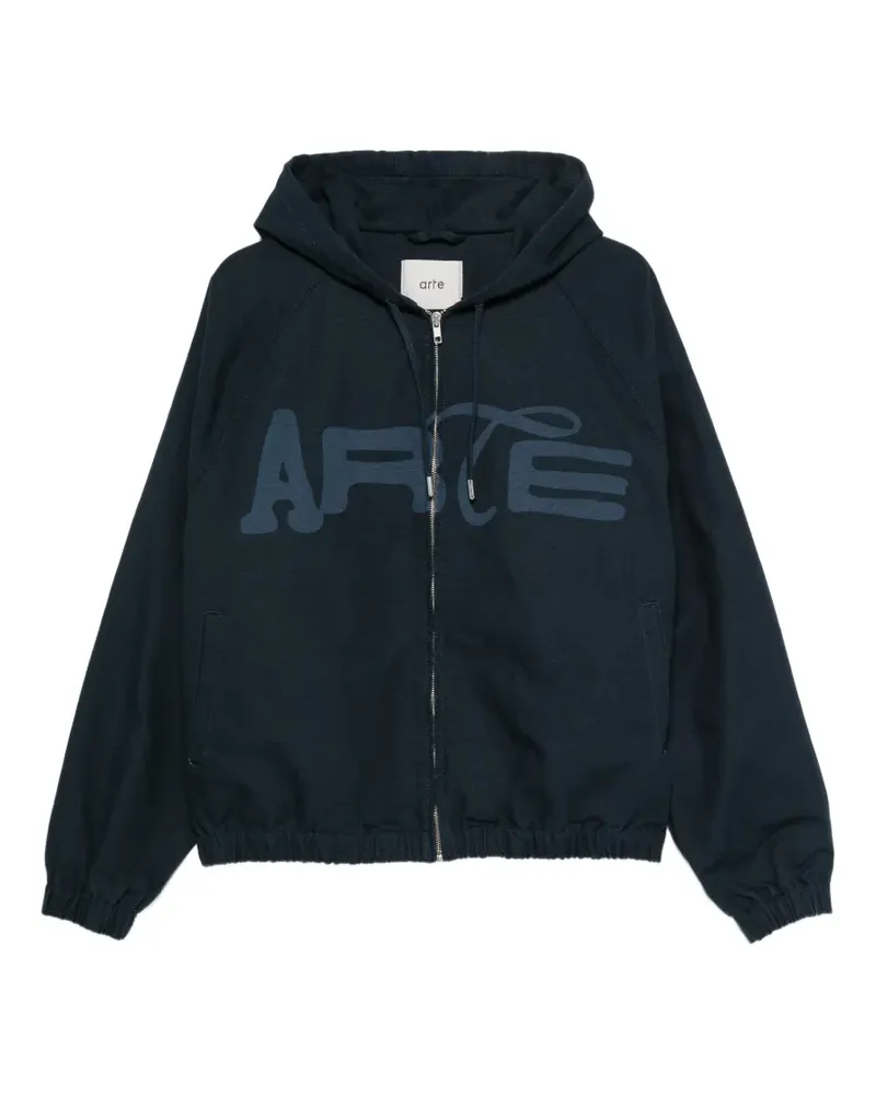 Arte Antwerp Kapuzenjacke mit Logo-Print - Blau Blau