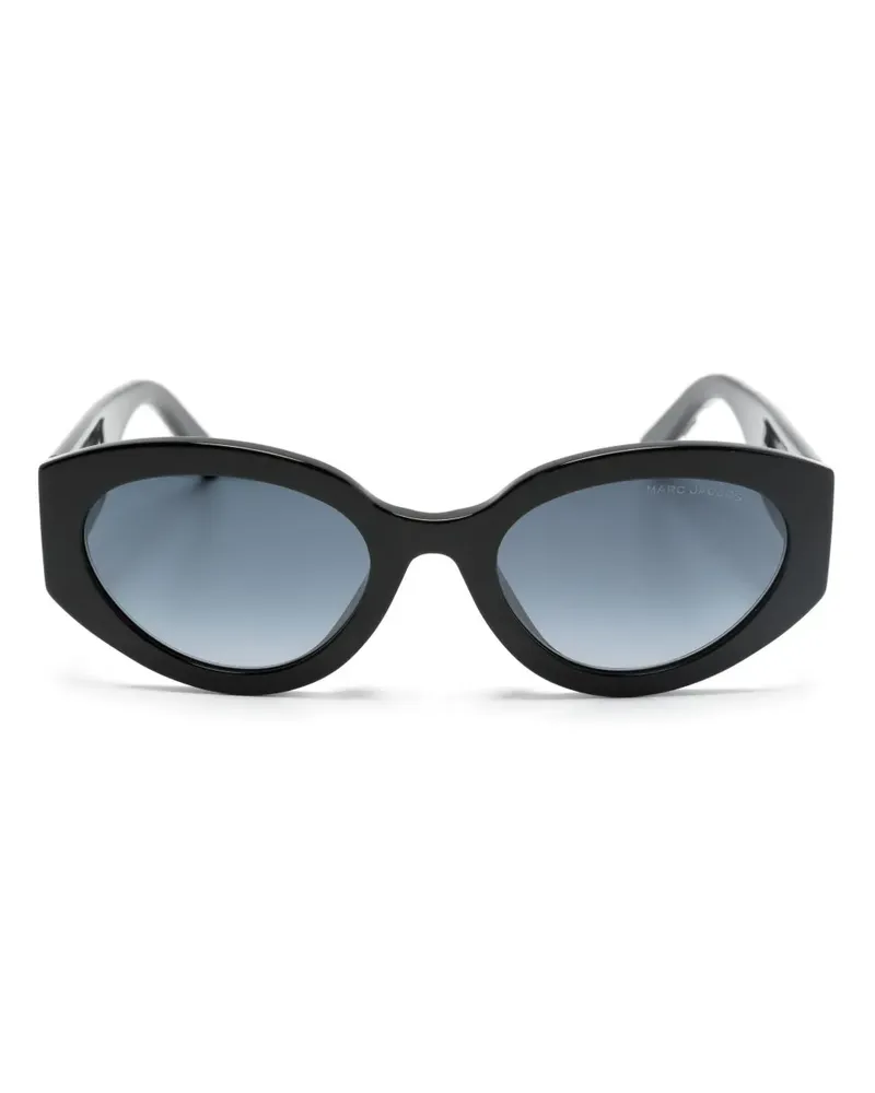 Marc Jacobs Sonnenbrille mit ovalem Gestell - Schwarz Schwarz