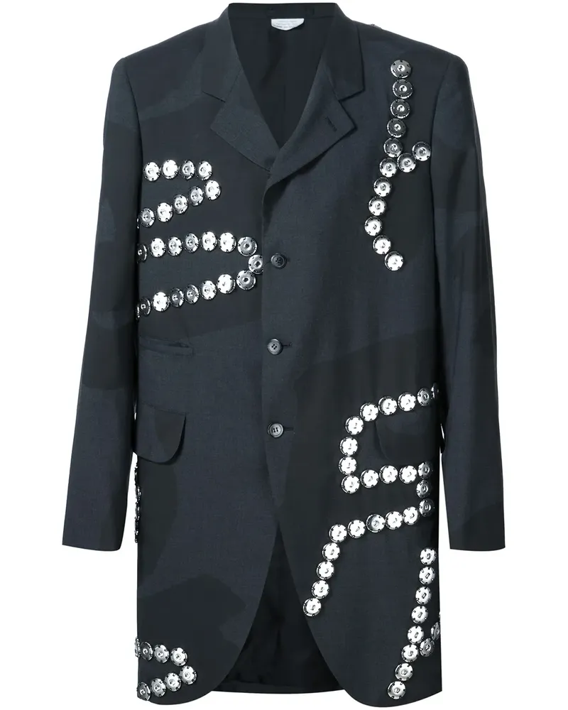 Comme des Garçons Graffiti' Mantel mit Verzierungen - Schwarz Schwarz