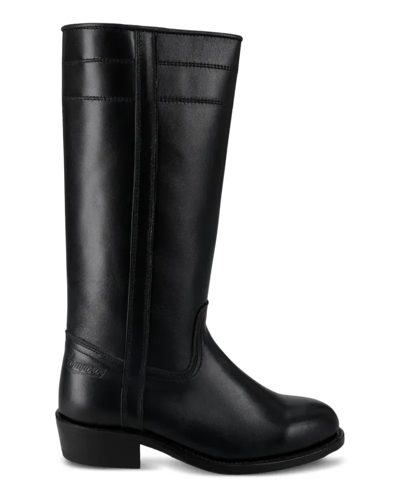 Fortela Becerro Camperos leather cowboy boots - Schwarz Schwarz