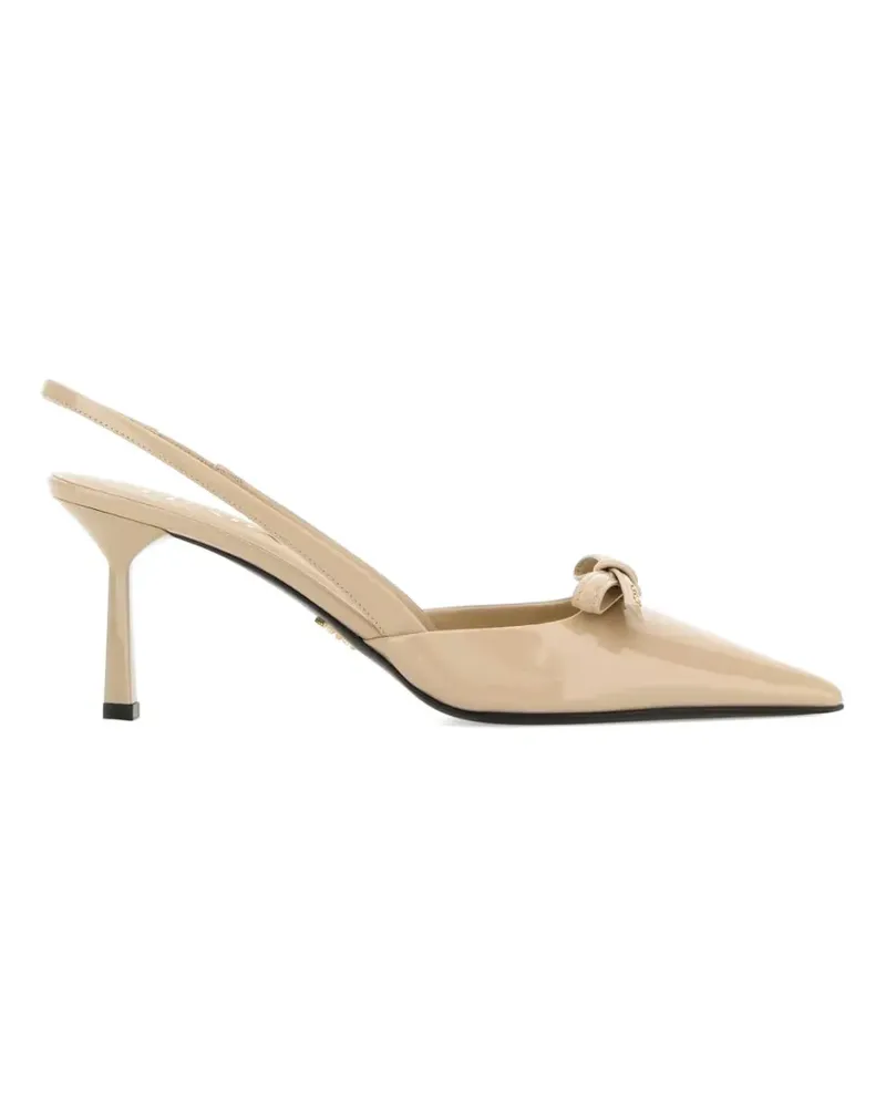 Prada Slingback-Pumps mit Schleife - Nude Nude