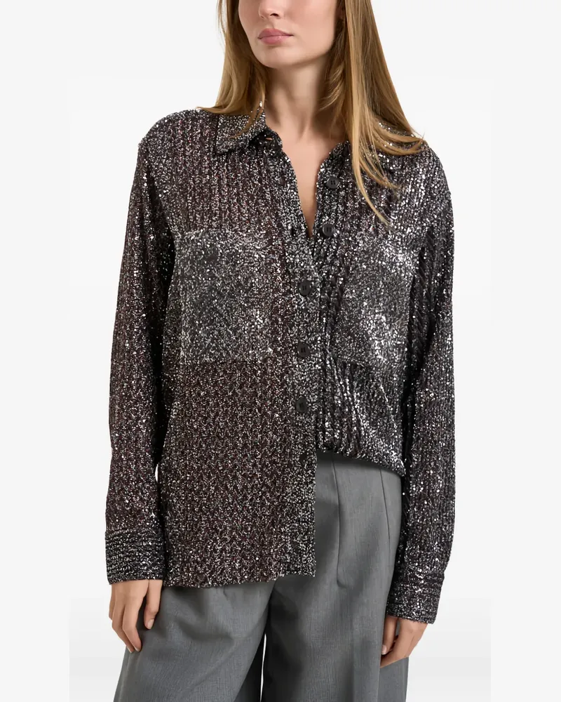 Missoni sequin-embellished zigzag-knit shirt - Grau Grau