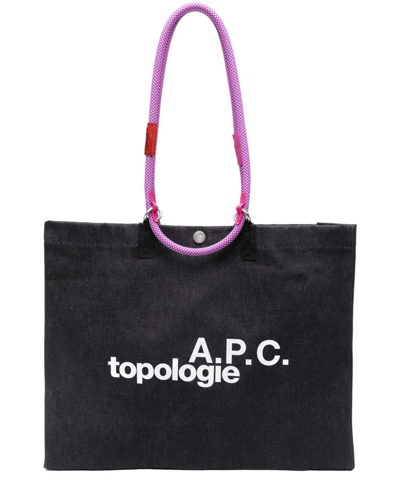 A.P.C. Topologie Tote Bag Blau