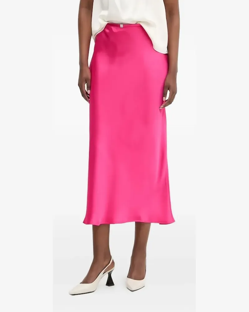 HUGO BOSS Satinrock mit Schrägschritt - Rosa Rosa