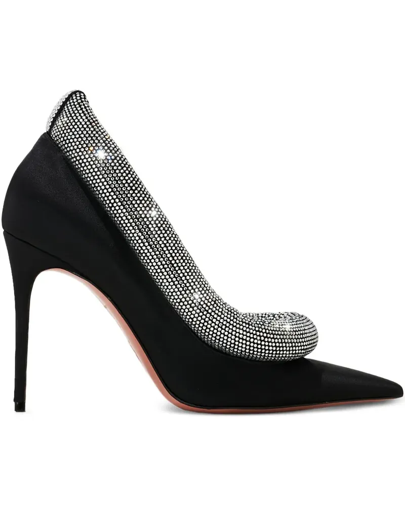 Amina Muaddi Yoon Pumps mit Kristallen 105mm - Schwarz Schwarz