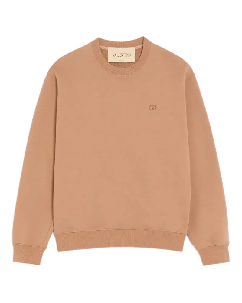 Valentino Garavani cotton sweatshirt with VLogo embroidery - Nude Nude