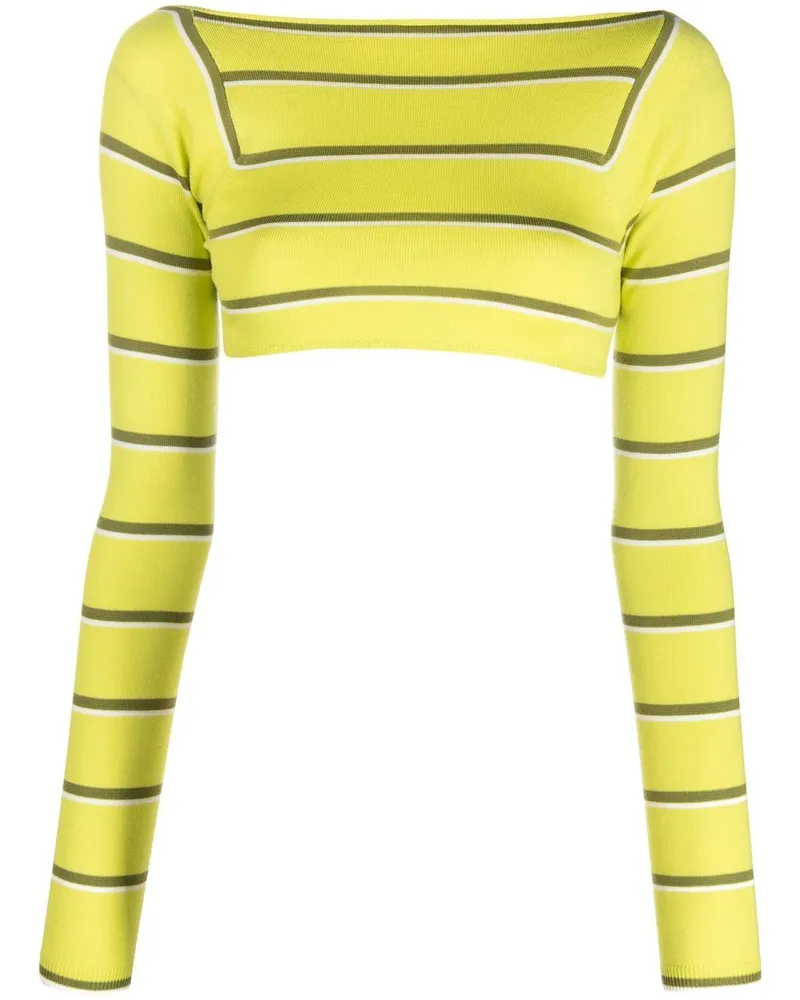 Emilio Pucci Gestreiftes Cropped-Top - Grün Grün