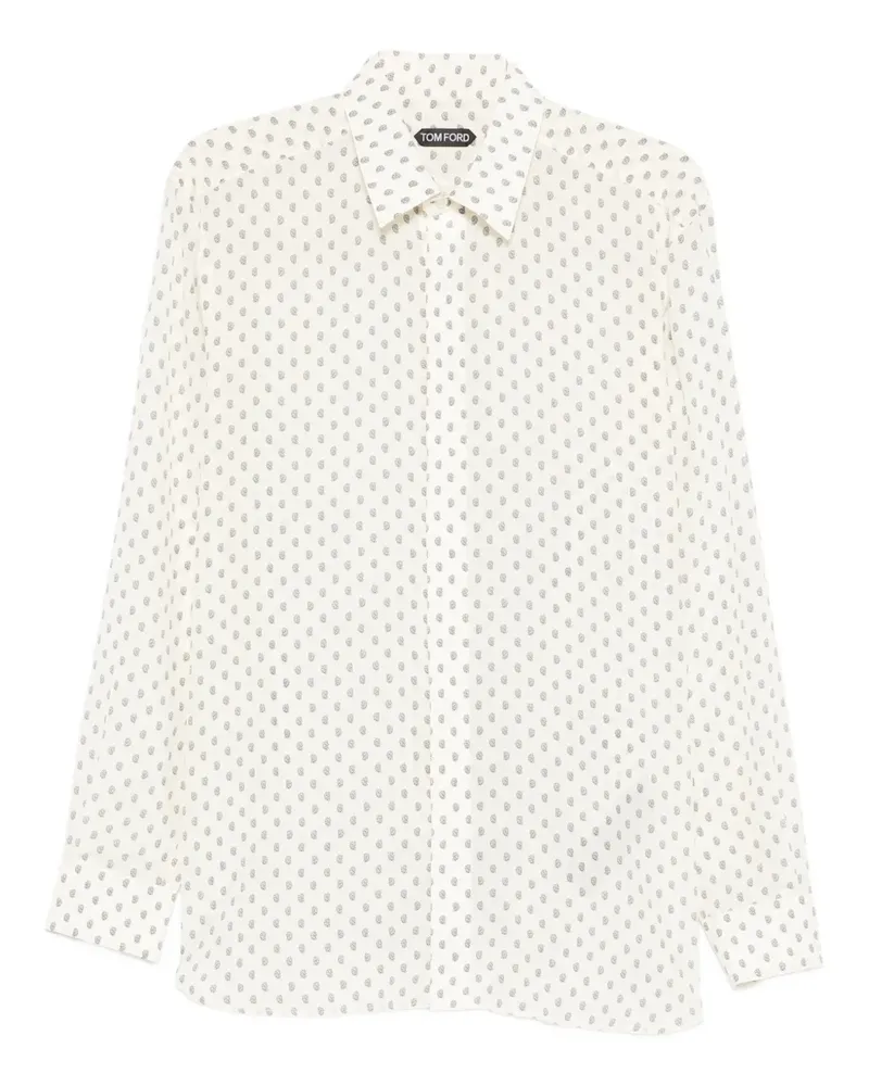 Tom Ford Hemd mit Paisleymuster - Weiß Weiß