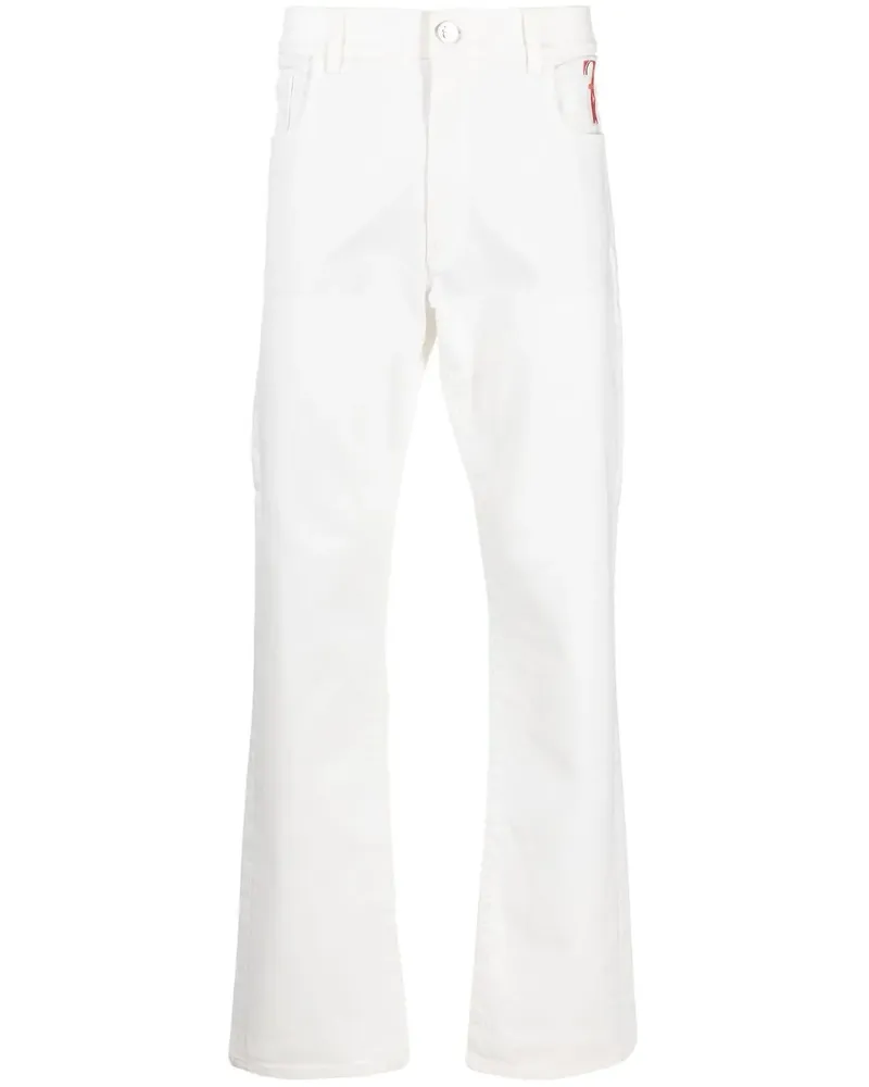 Billionaire Lion Straight-Leg-Jeans - Weiß Weiß