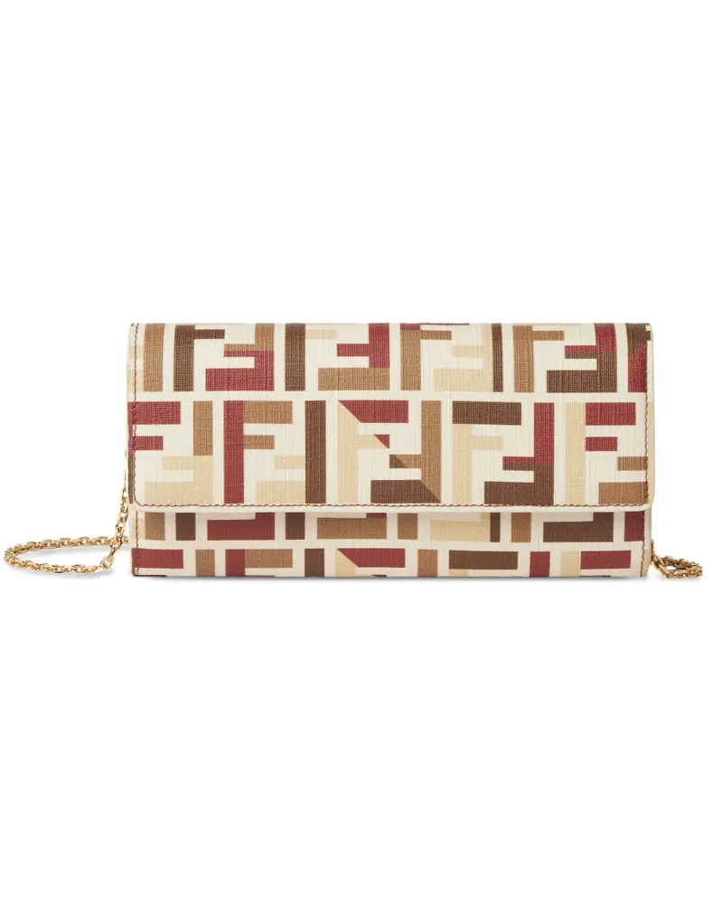 Fendi Mini-Tasche mit FF-Muster - Nude Nude