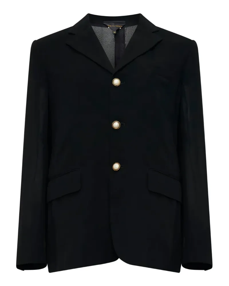 Comme des Garçons Jacke mit Kunstperlen und fallendem Revers - Schwarz Schwarz