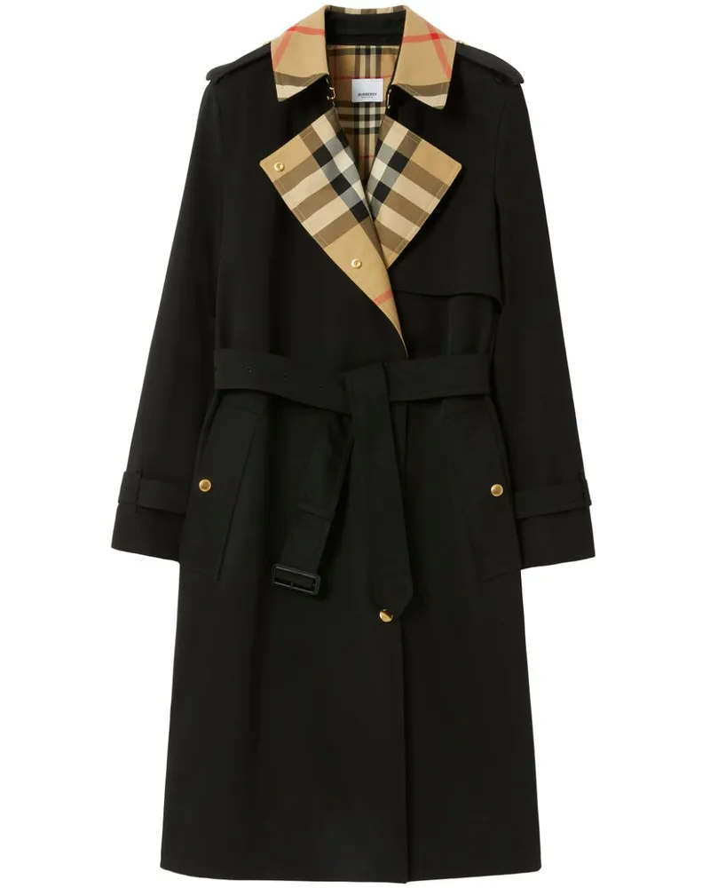 Burberry Trenchcoat mit karierten Einsätzen - Schwarz Schwarz