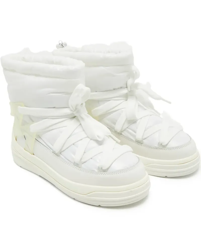 Moncler leather-panel snow boots - Weiß Weiß