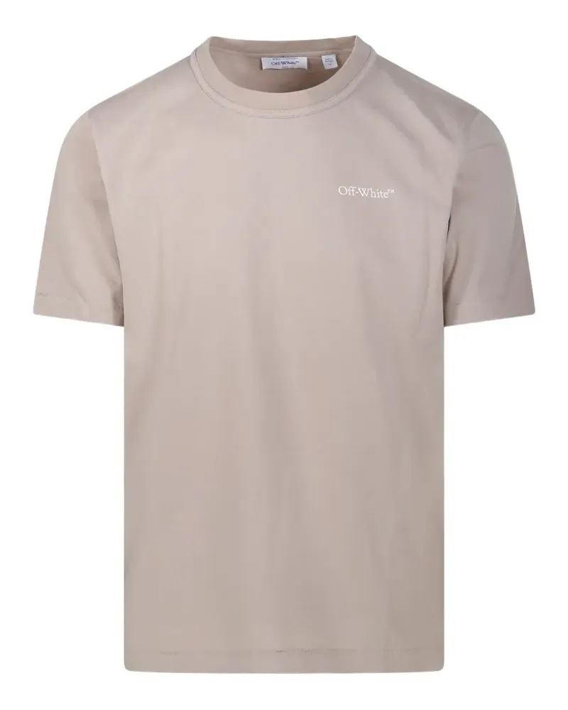 OFF-WHITE T-Shirt mit Logo-Print - Nude Nude