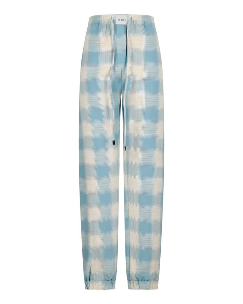 ATTICO drawstring checked trousers - Blau Blau