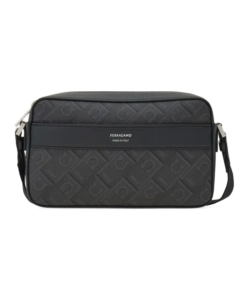 Ferragamo Kuriertasche mit Logo-Prägung - Schwarz Schwarz