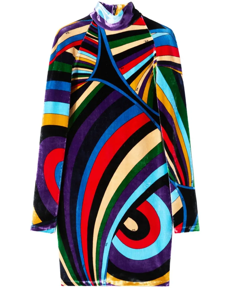 Emilio Pucci Samt-Minikleid mit Iride-Print - 17 17