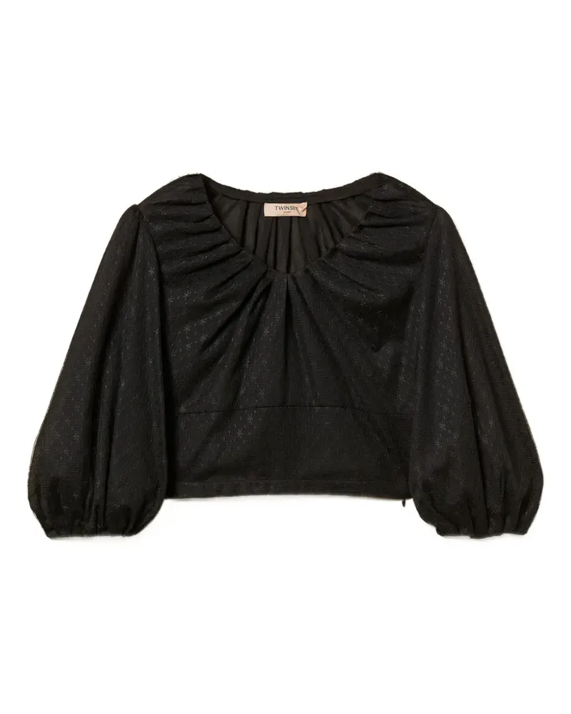 Twin-Set tulle blouse - Schwarz Schwarz
