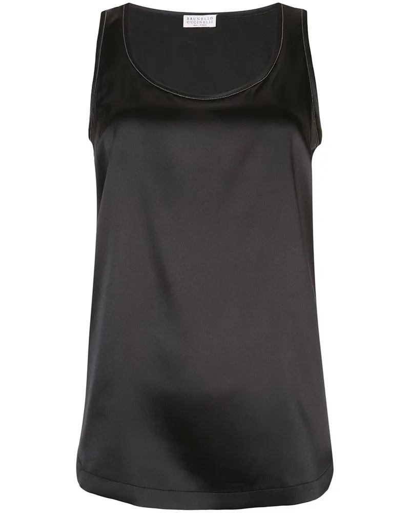Brunello Cucinelli Top mit U-Ausschnitt - Schwarz Schwarz
