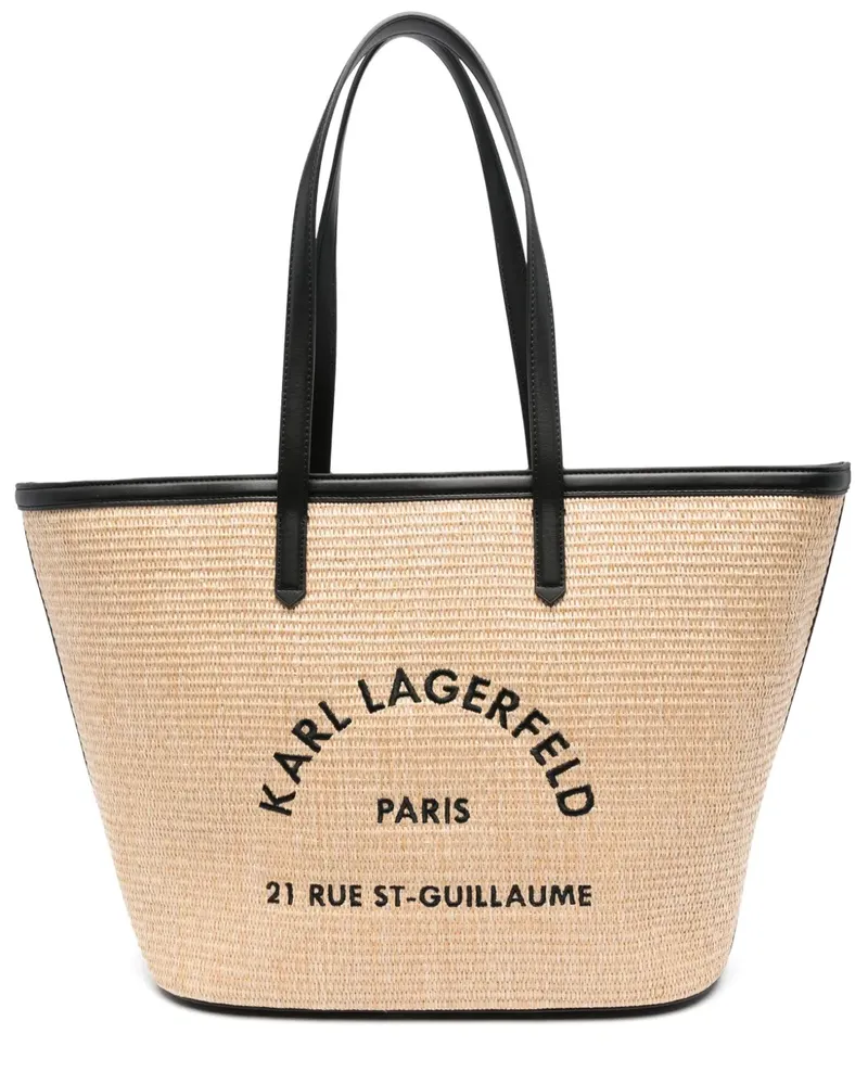 Karl Lagerfeld Tote Bag mit Logo-Stickerei - Nude Nude