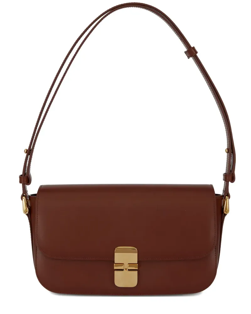 A.P.C. Grace Schultertasche mit Klappe - Braun Braun