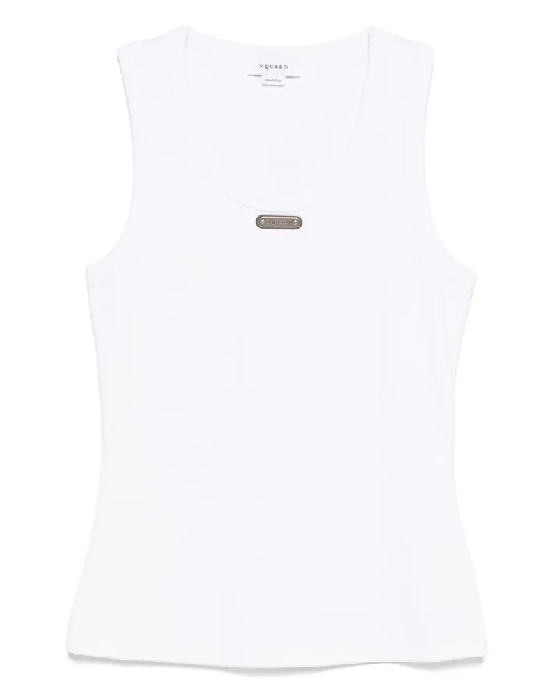 Alexander McQueen Tanktop mit Logo-Schild - Weiß Weiß