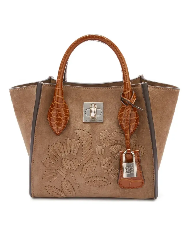 Ermanno Scervino Mini Maggie Tote Bag mit Stickerei - Braun Braun