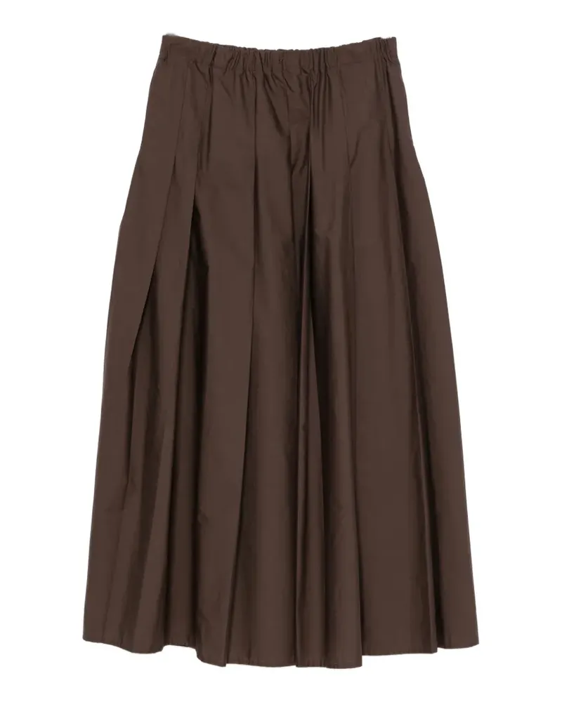 VICOLO pleated elasticated-waist midi skirt - Braun Braun