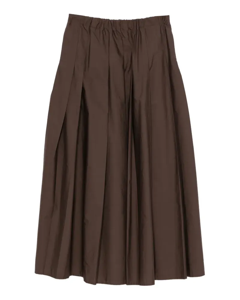 VICOLO pleated elasticated-waist midi skirt - Braun Braun