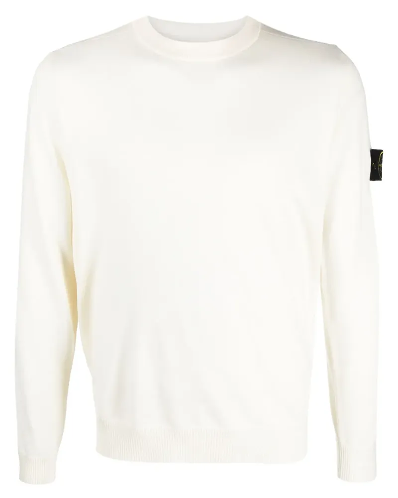 Stone Island Pullover mit Kompass-Patch - Nude Nude