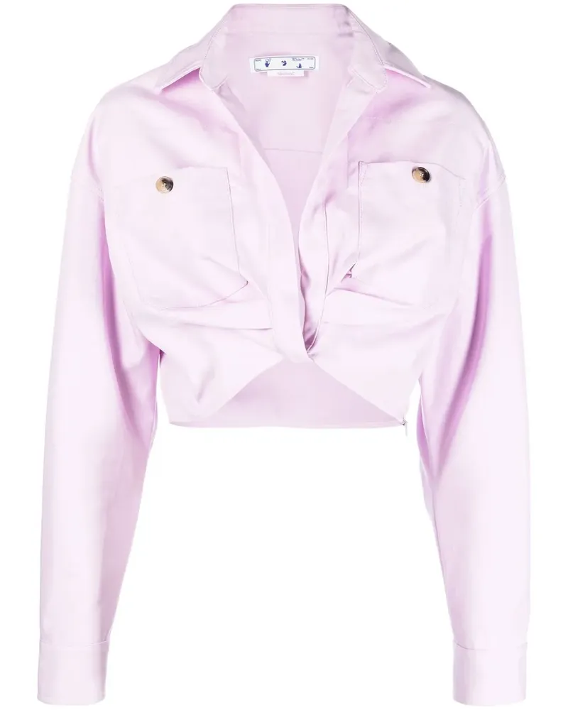 OFF-WHITE Drapierte Cropped-Jacke - Violett Violett