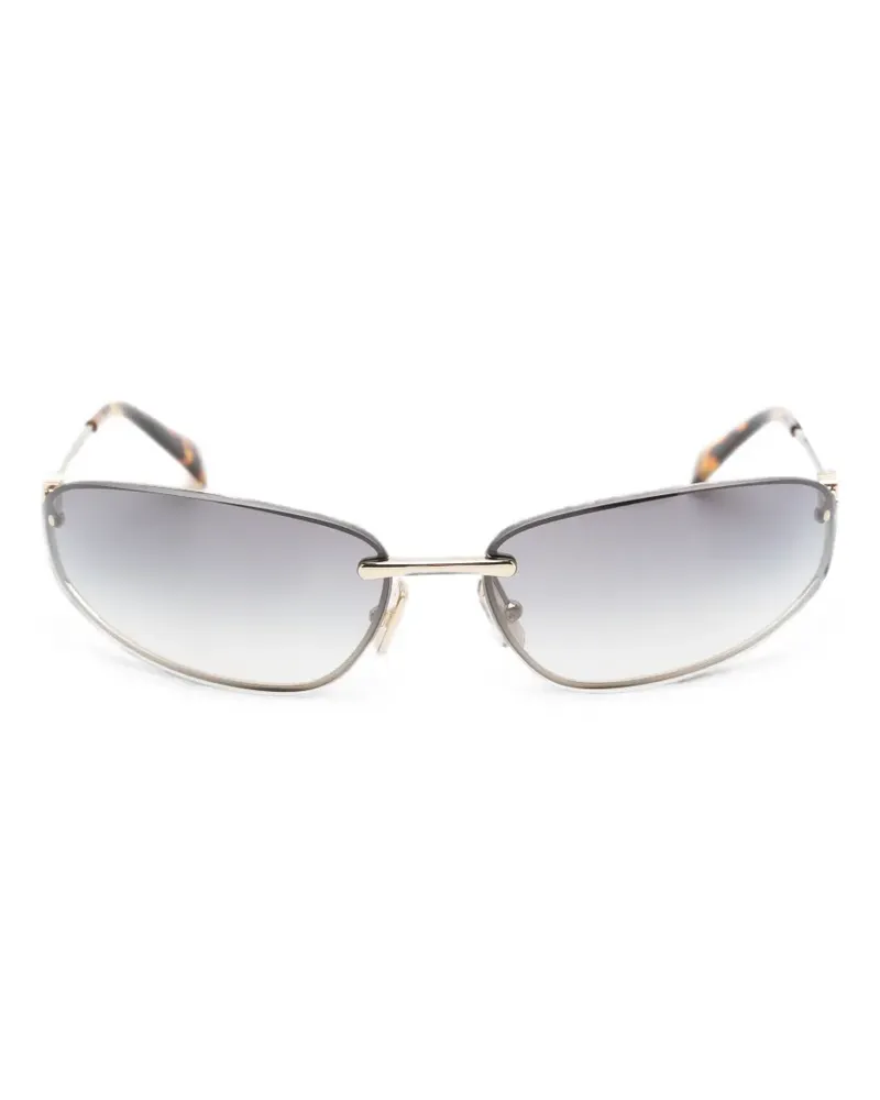 Miu Miu Sonnenbrille mit geometrischem Gestell - Gold Gold