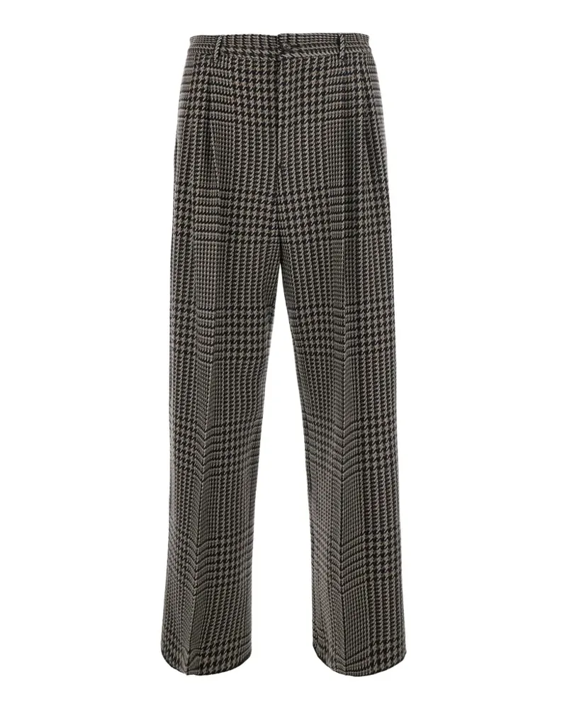 Emporio Armani high-waisted pleated trousers with a houndstooth-pattern - Nude Nude