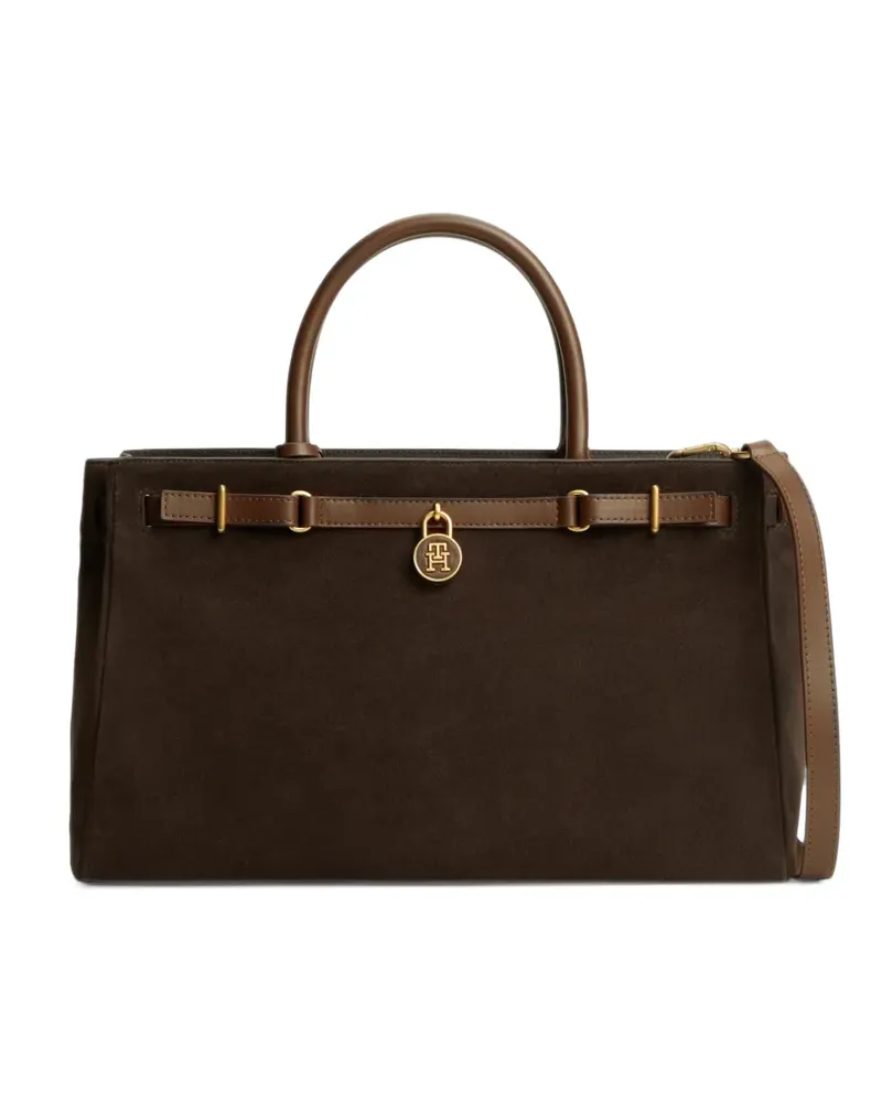 Tommy Hilfiger The American Icon Tote Bag aus Wildleder - Braun Braun