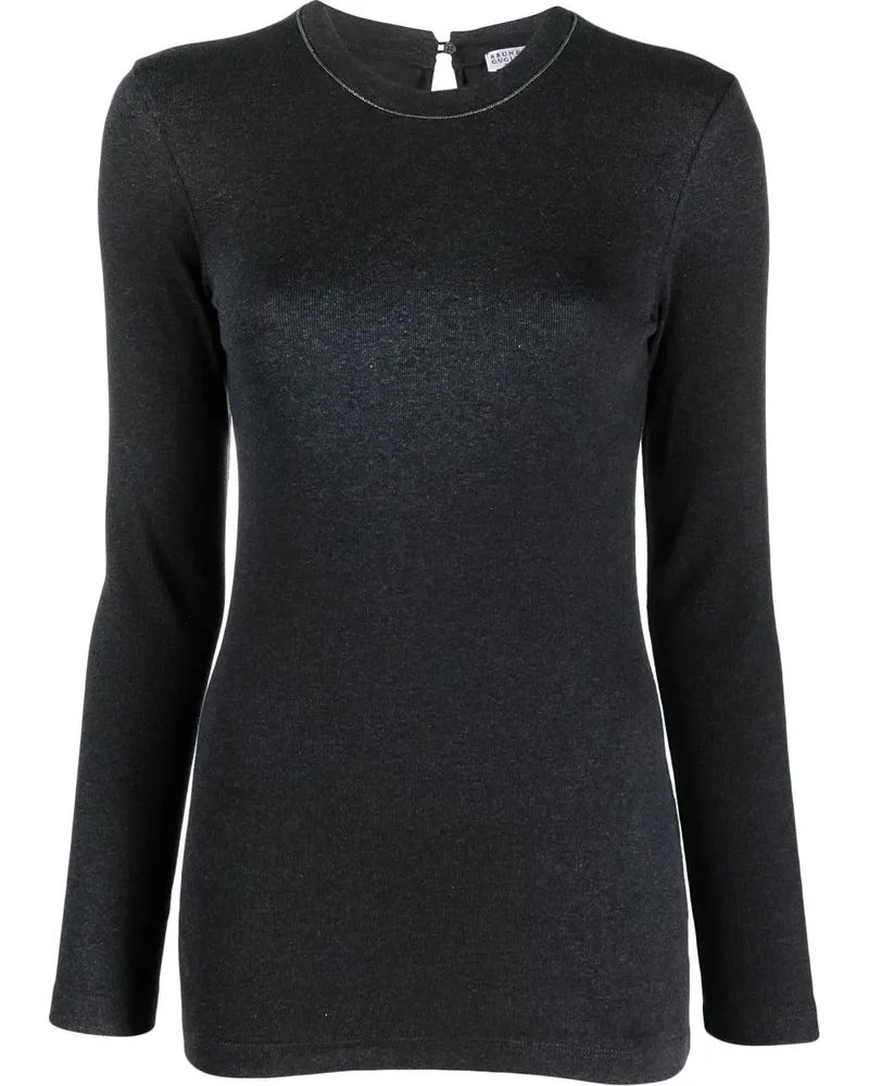 Brunello Cucinelli Oberteil mit Kettendetail - Grau Grau