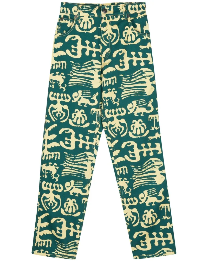 Charles Jeffrey Loverboy Art Jeans mit Logo-Patch - Grün Grün
