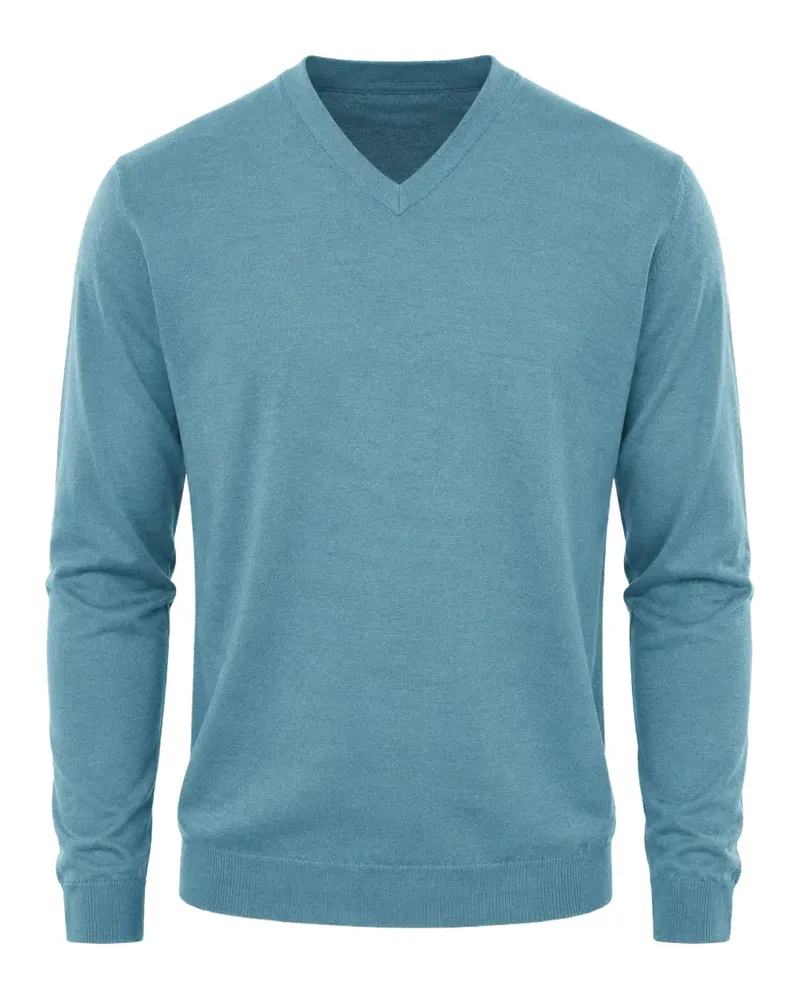 Malo Pullover mit V-Ausschnitt - Blau Blau