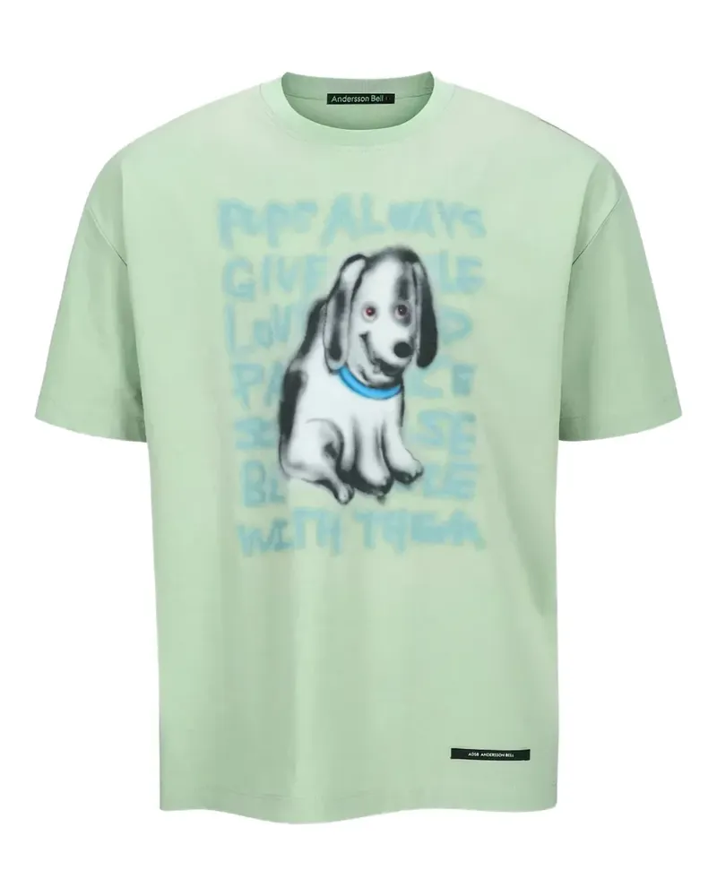 Andersson Bell Puppy-print T-shirt - Grün Grün