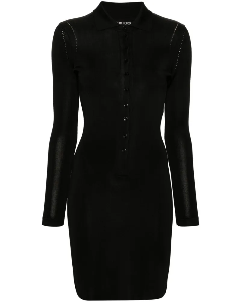 Tom Ford Geripptes Minikleid Schwarz