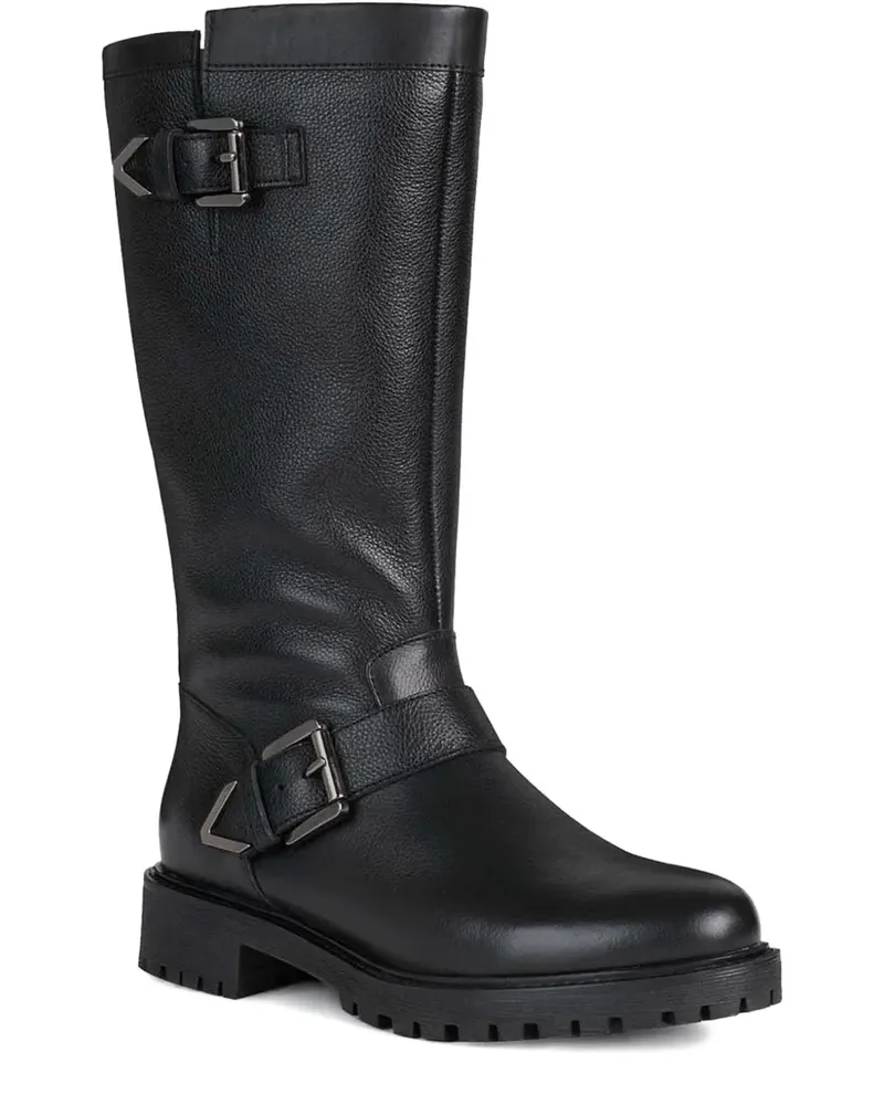 Geox Hoara 18 Stiefel mit Schnallendetail - Schwarz Schwarz