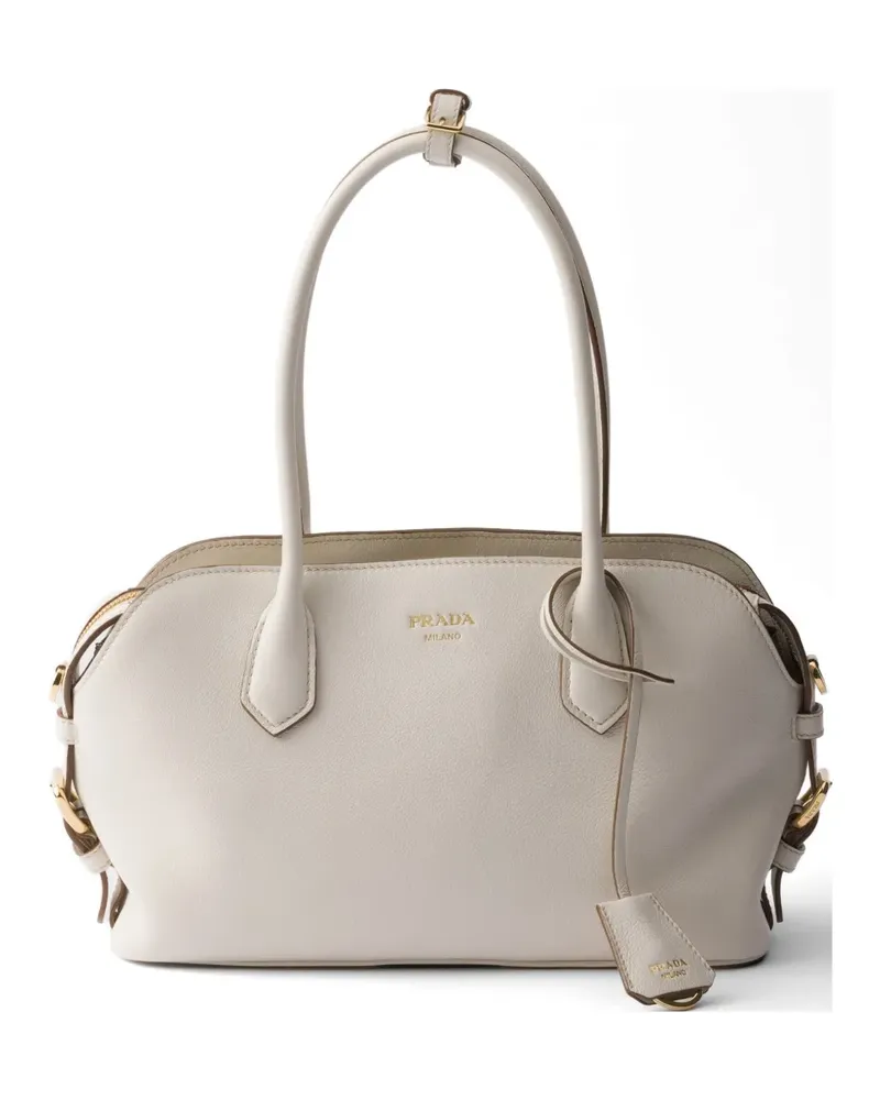 Prada medium leather tote bag - Weiß Weiß