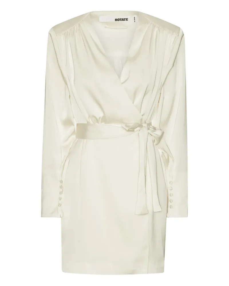 ROTATE Birger Christensen Gewickeltes Minikleid aus Satin - Weiß Weiß