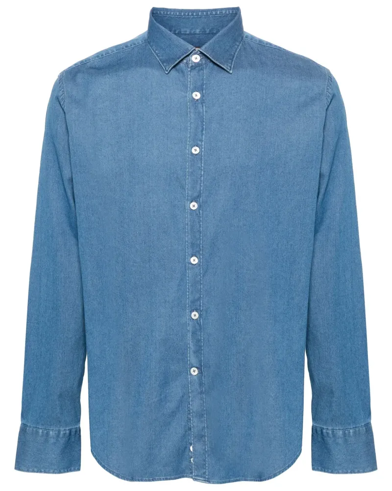 Canali Klassisches Jeanshemd - Blau Blau