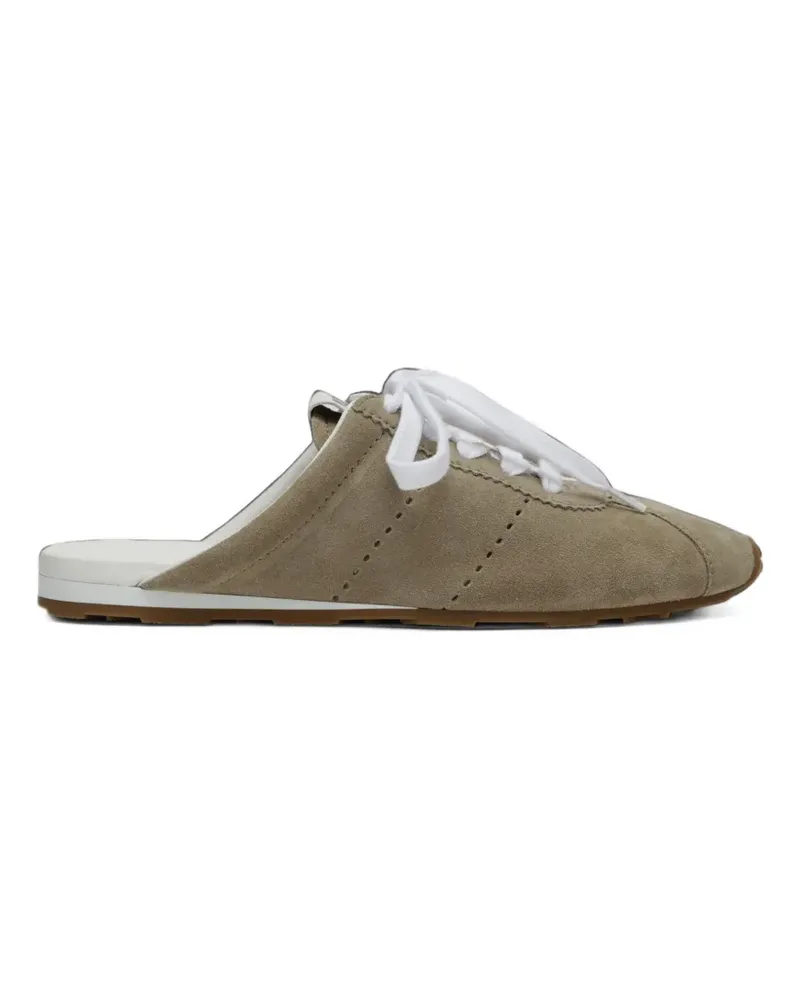 Miu Miu Plume Mules aus Wildleder - Nude Nude