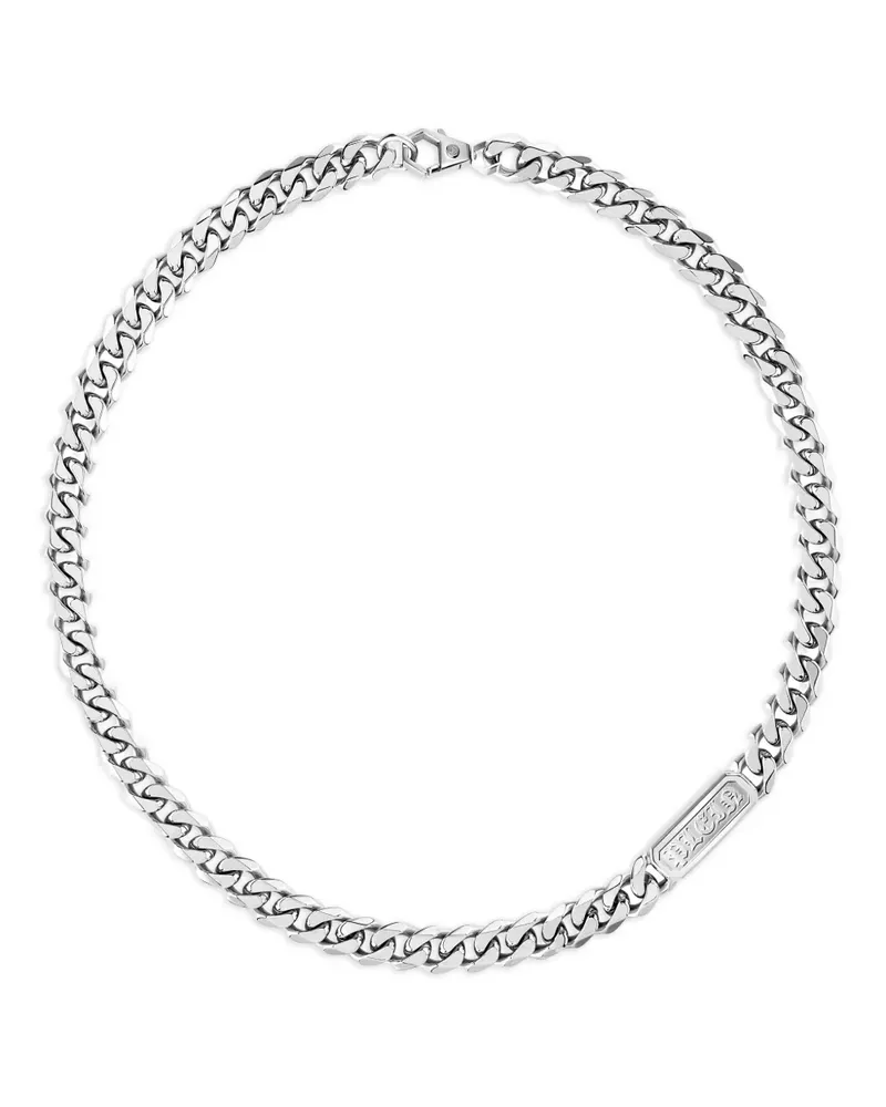 Philipp Plein gothic tag necklace - Silber Silber