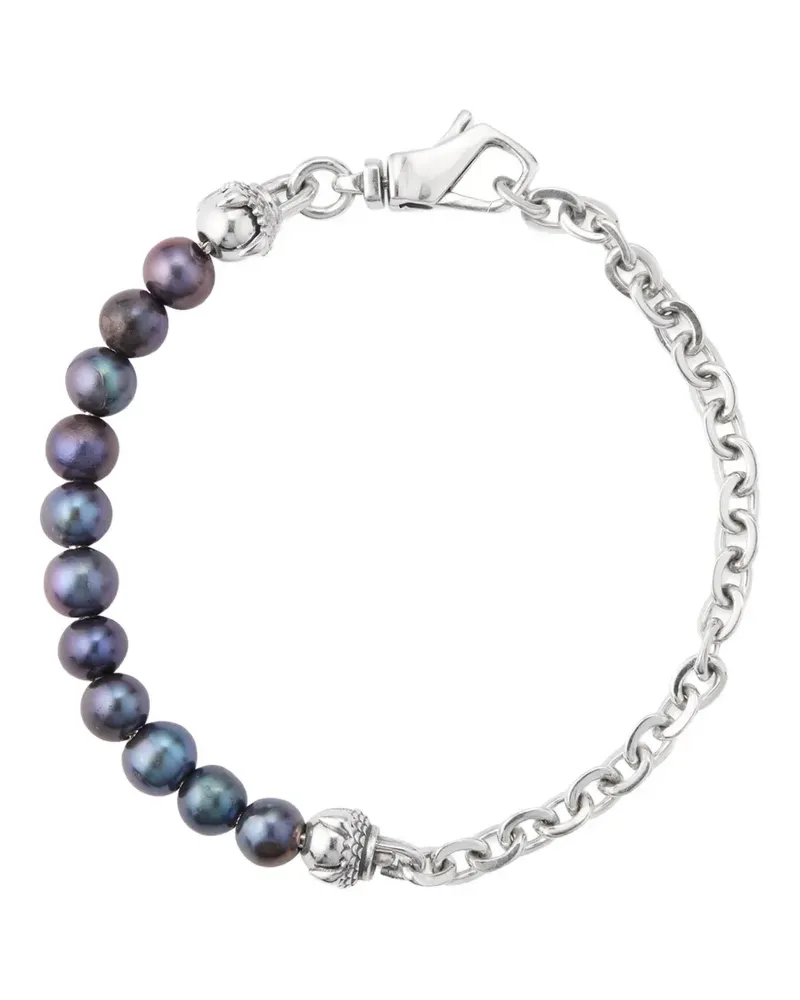Emanuele Bicocchi pearl-embellished chain-link bracelet - Silber Silber