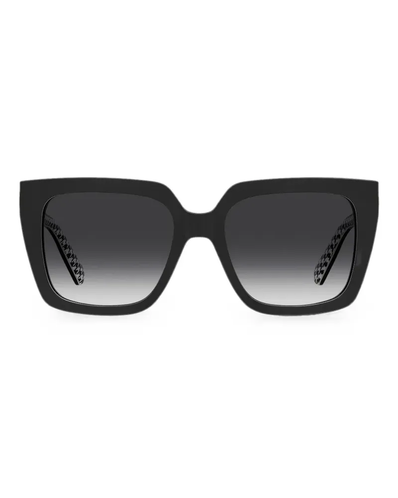 Moschino Eckige Sonnenbrille mit Herzmotiv - Schwarz Schwarz