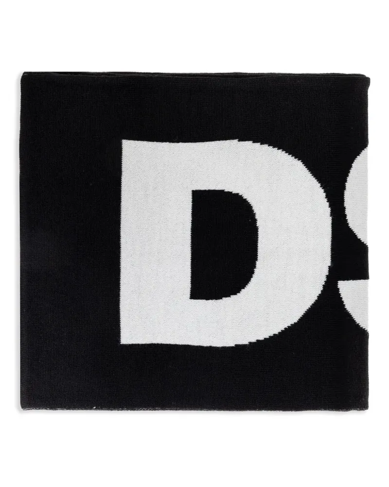 Dsquared2 Strickschal mit Logo-Verzierung - Schwarz Schwarz