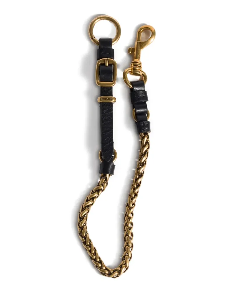 Miu Miu Schlüsselanhänger mit Logo-Gravur - Gold Gold
