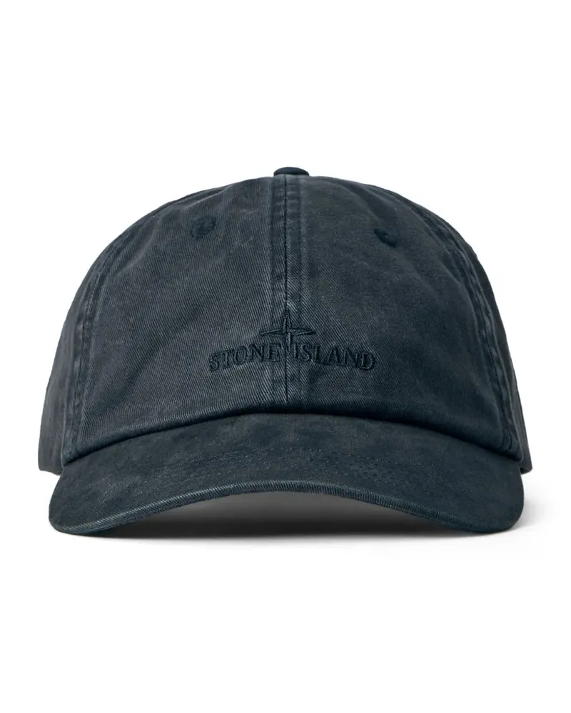 Stone Island embroidered-logo six-panel baseball cap - Grau Grau